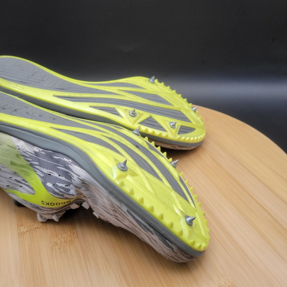 Brooks Wire 6 Mens Track Spikes Grey Neon Yellow 1000351D051 Sz 7.5 Racing Shoes - Picture 8 of 8